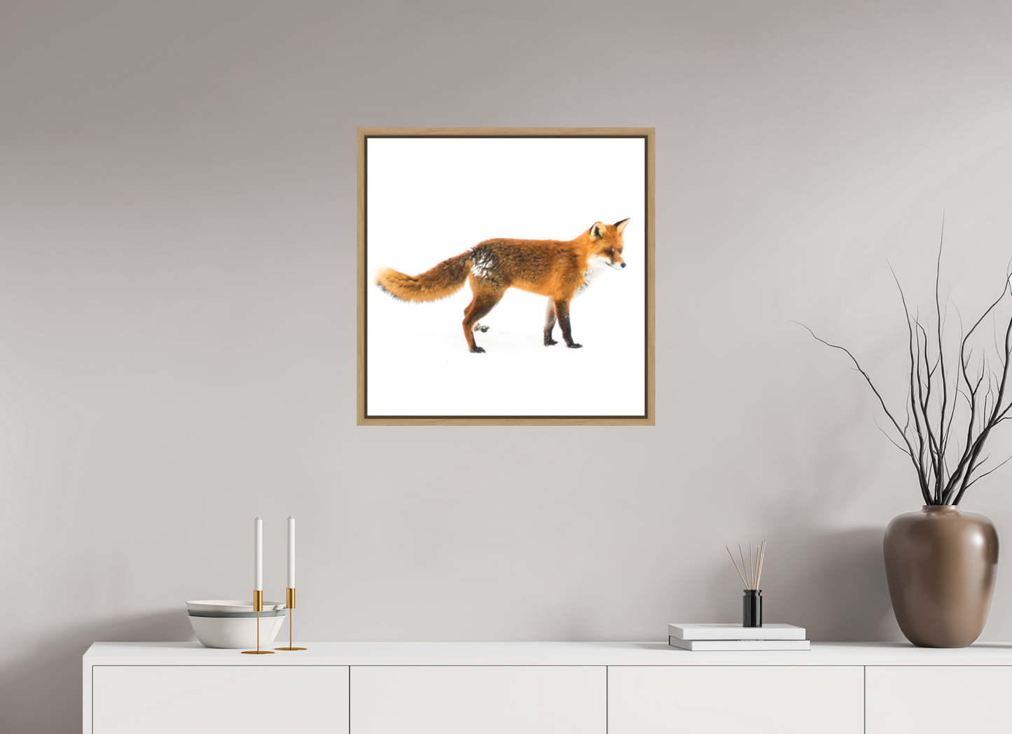 60 x 60 cm, Floater Frame Natural Oak Smart Fox 11