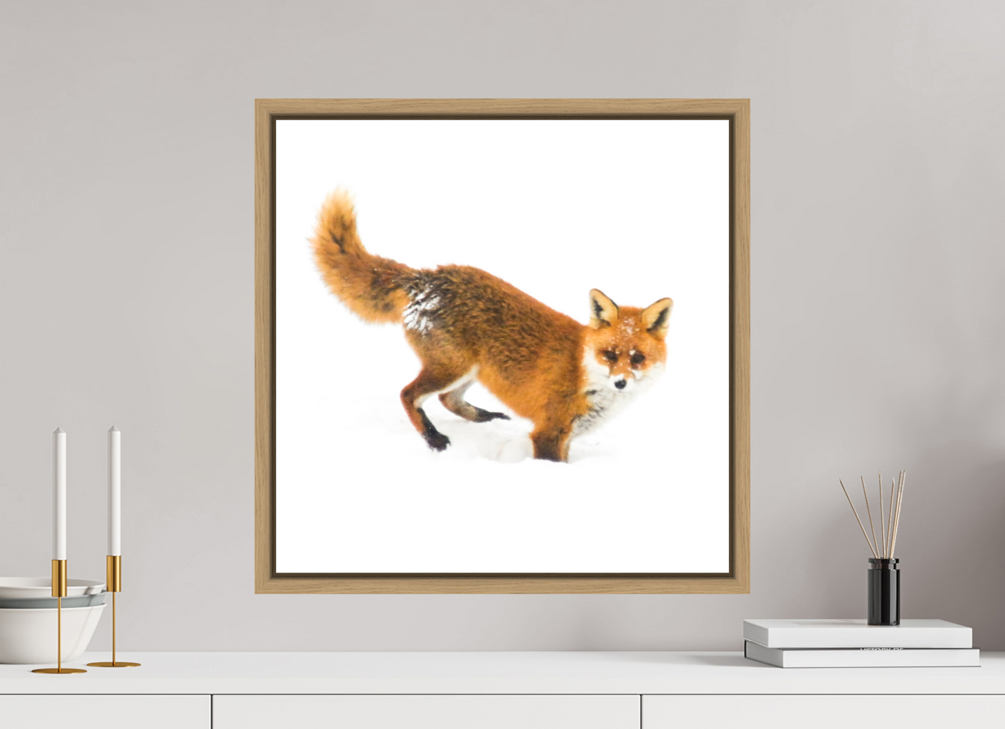 50 x 50 cm, Floater Frame Natural Oak Smart Fox 2