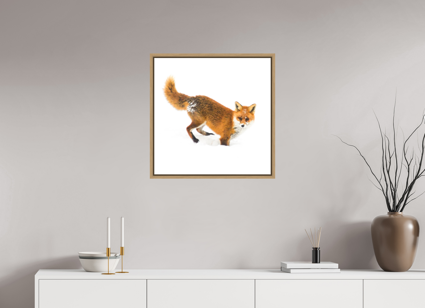 60 x 60 cm, Floater Frame Natural Oak Smart Fox 2