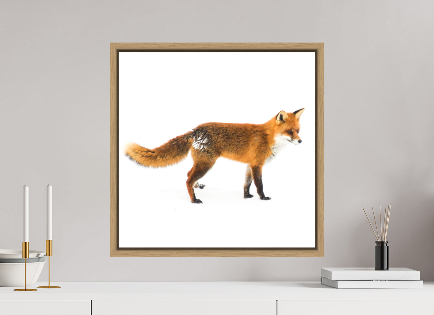 50 x 50 cm, Floater Frame Natural Oak Smart Fox 11