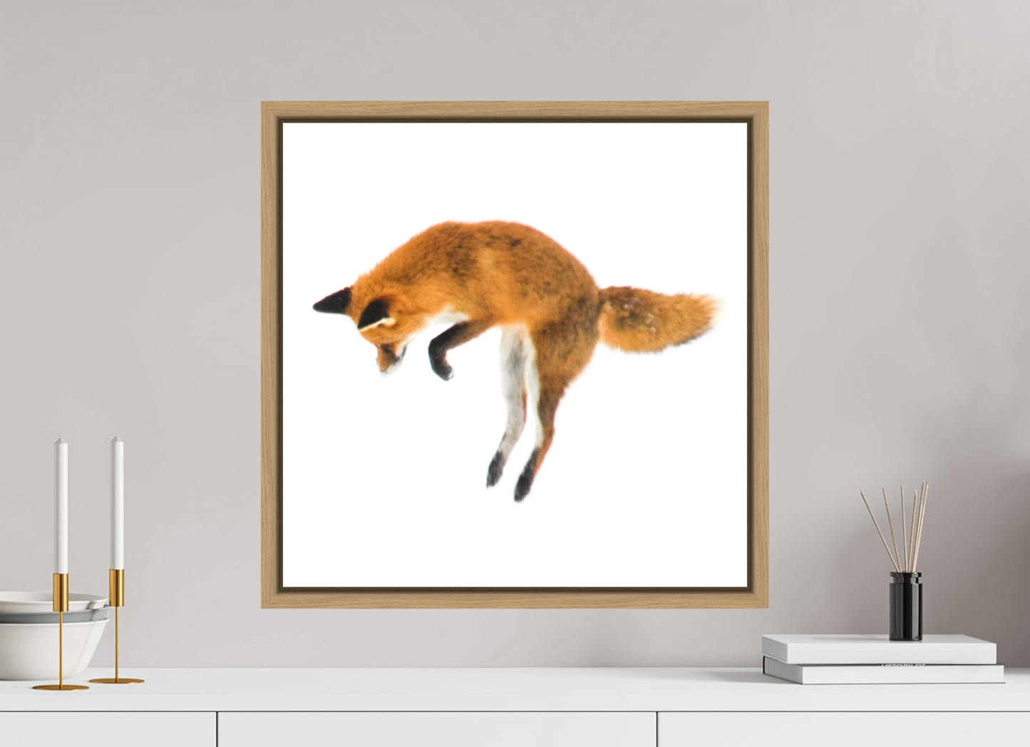 50 x 50 cm, Floater Frame Natural Oak Smart Fox 3