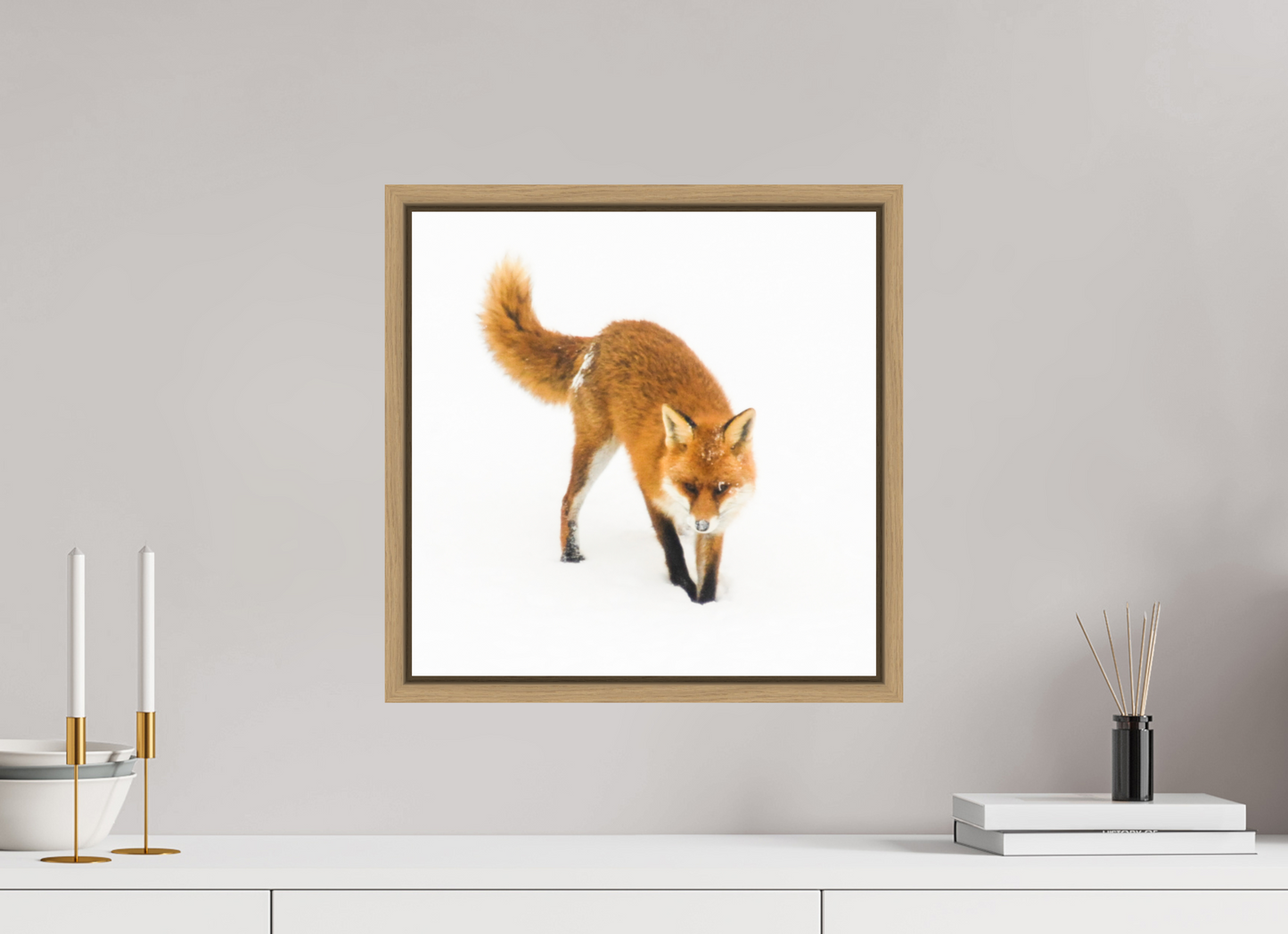 40 x 40 cm, Floater Frame Natural Oak Smart Fox 9