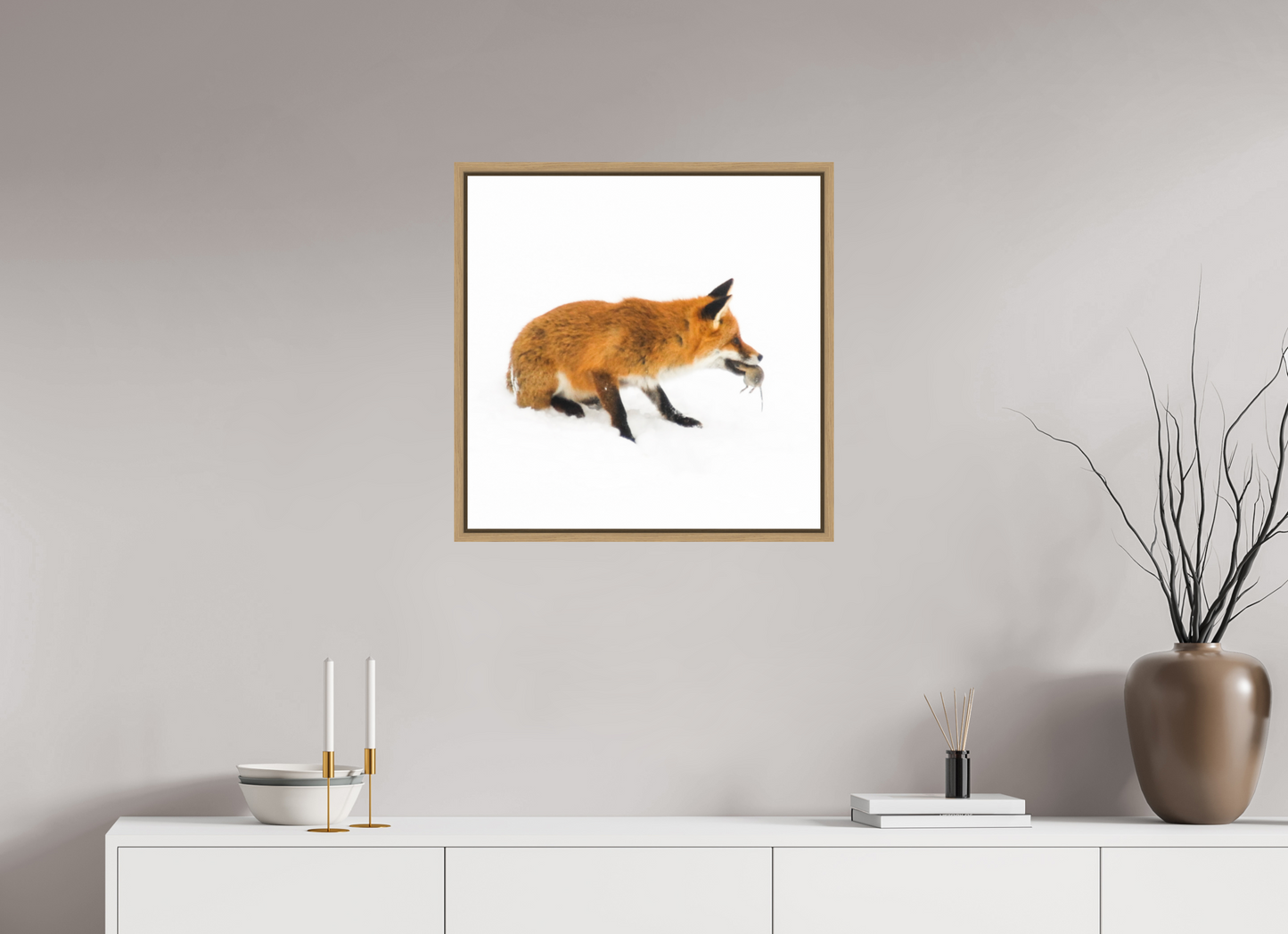60 x 60 cm, Floater Frame Natural Oak Smart Fox 12