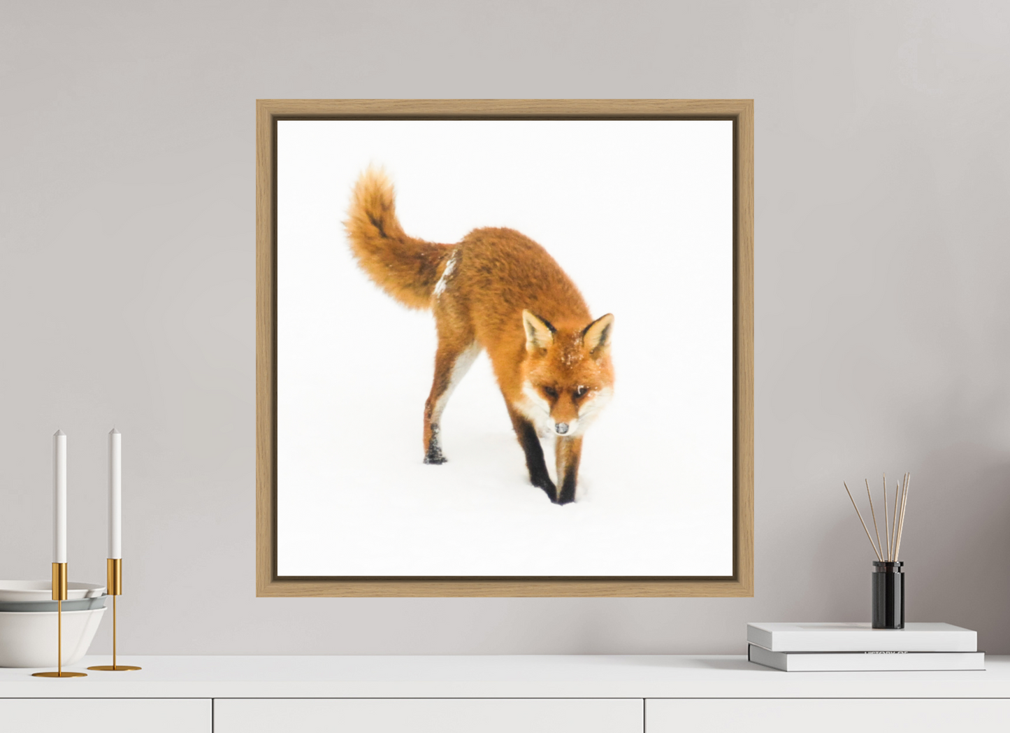 50 x 50 cm, Floater Frame Natural Oak Smart Fox 9