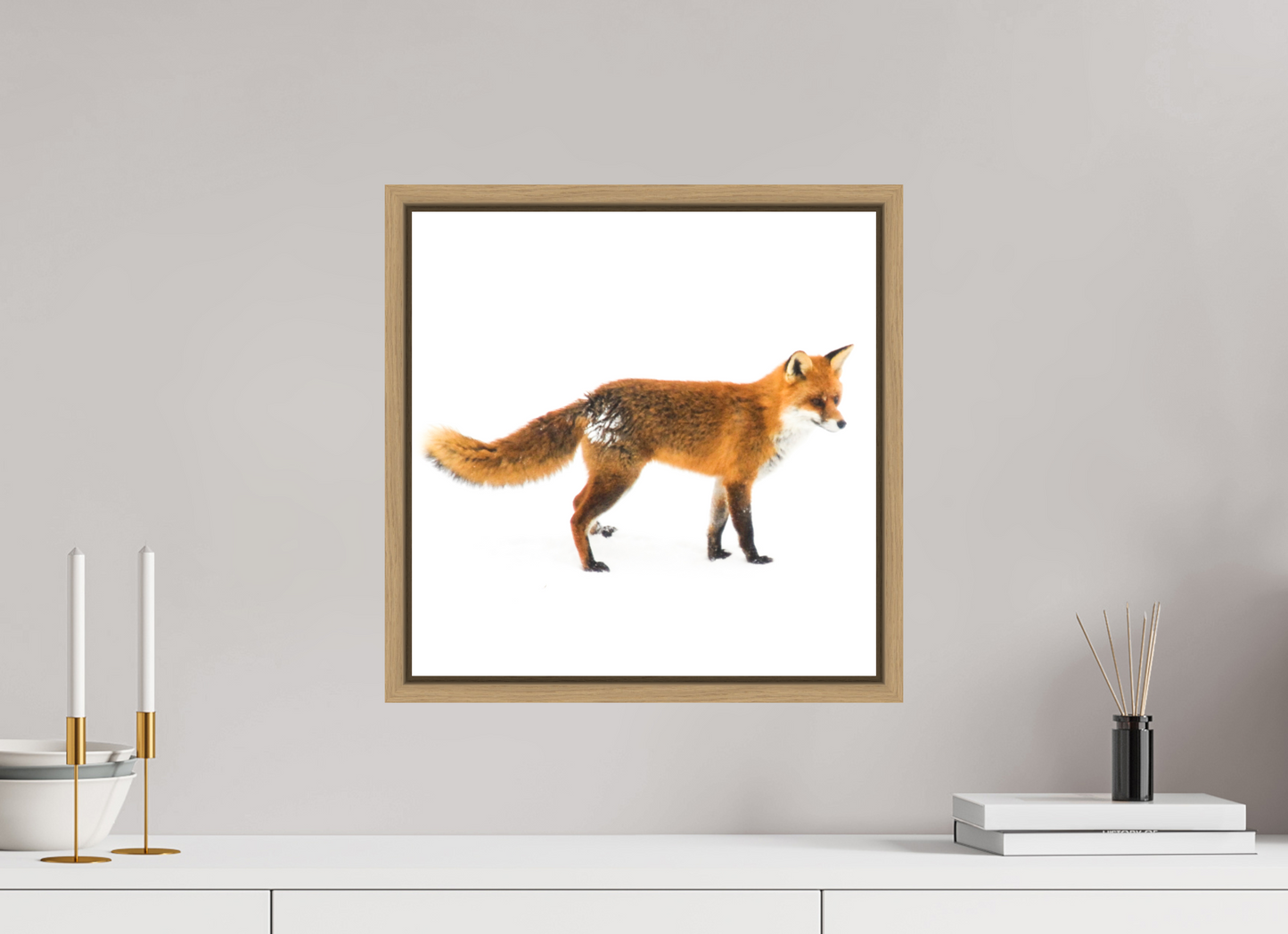 40 x 40 cm, Floater Frame Natural Oak Smart Fox 11