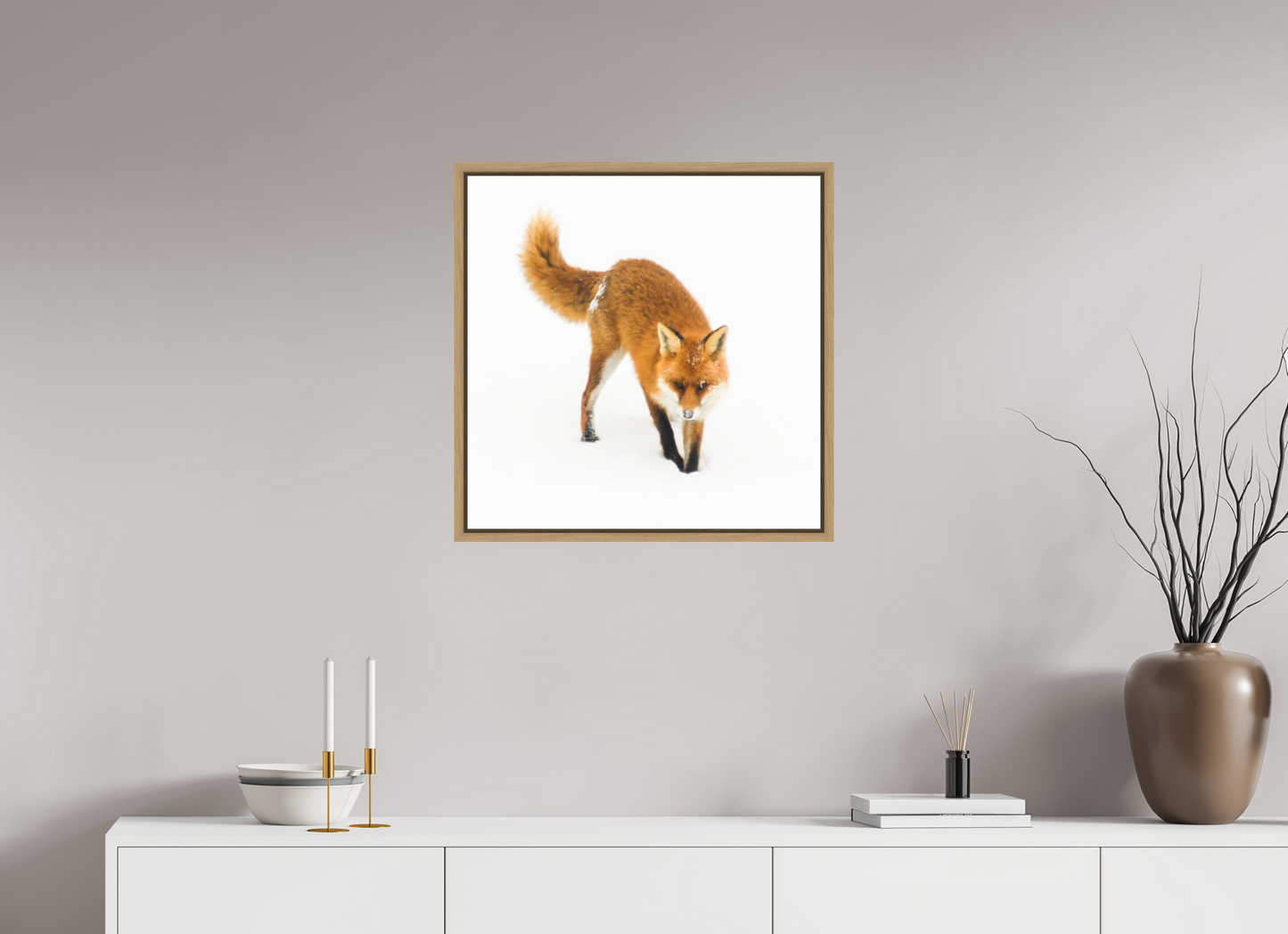 60 x 60 cm, Floater Frame Natural Oak Smart Fox 9