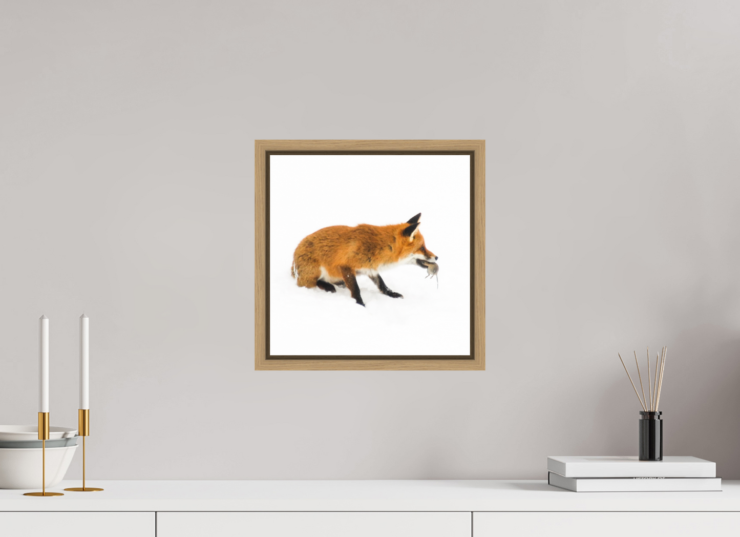 30 x 30 cm, Floater Frame Natural Oak Smart Fox 12