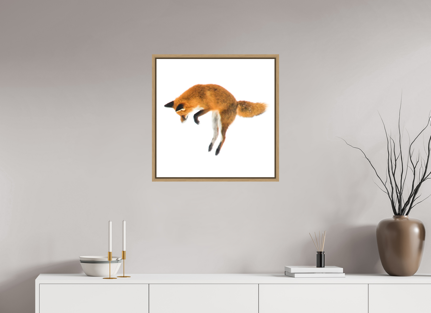 60 x 60 cm, Floater Frame Natural Oak Smart Fox 3