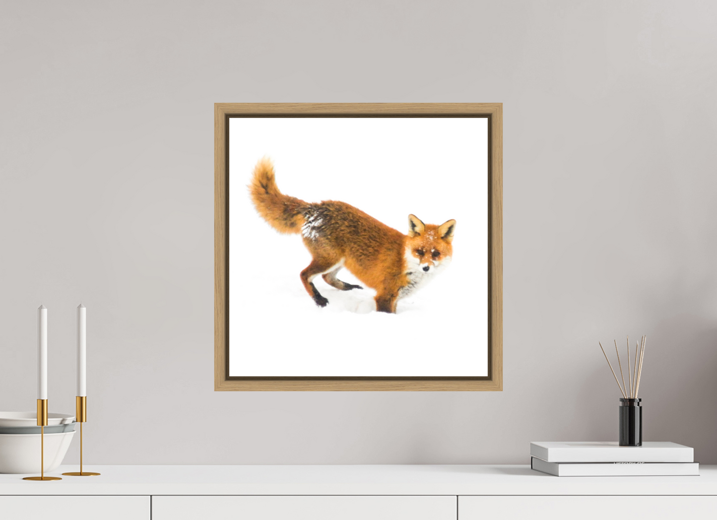 40 x 40 cm, Floater Frame Natural Oak Smart Fox 2