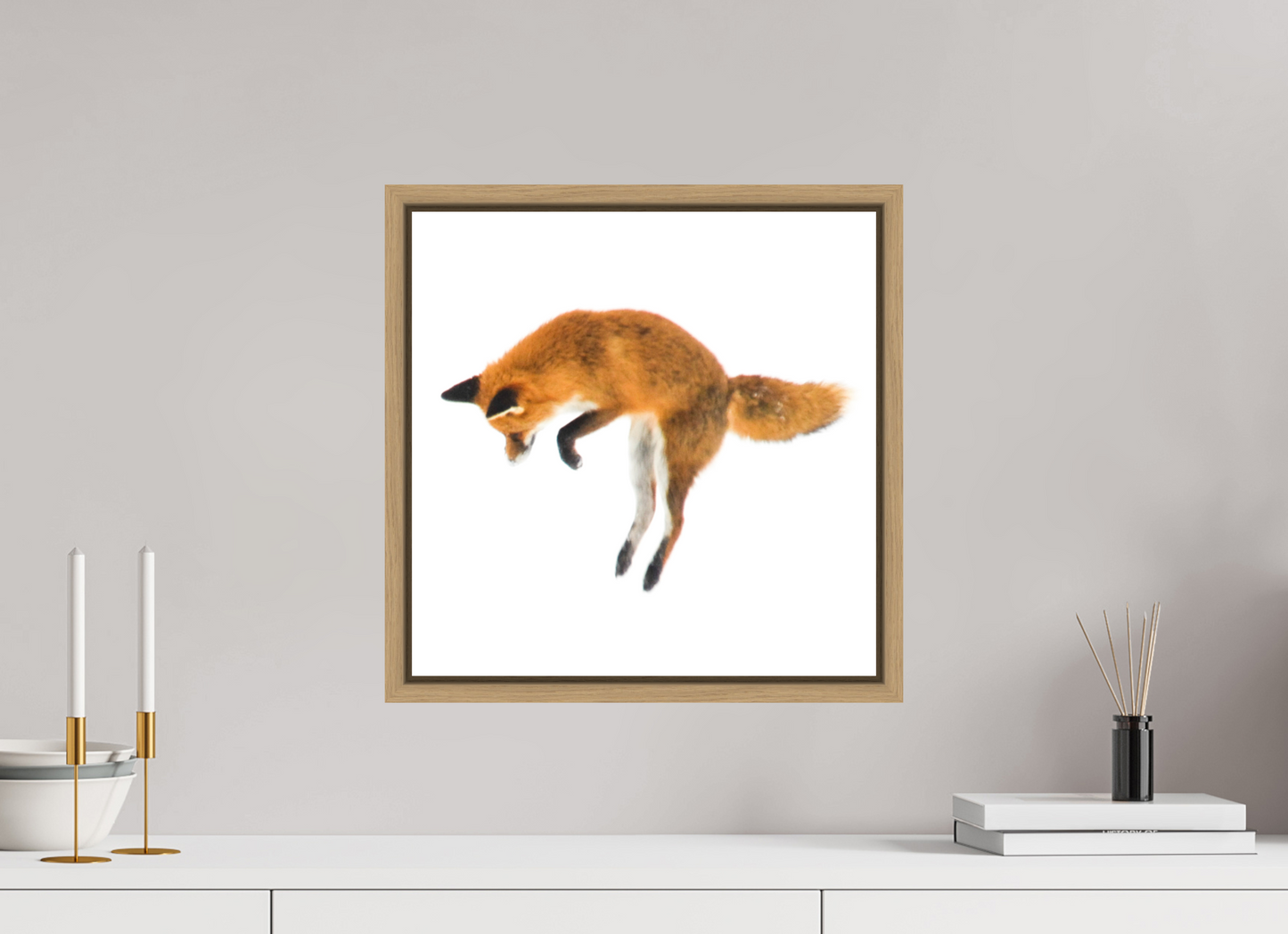 40 x 40 cm, Floater Frame Natural Oak Smart Fox 3
